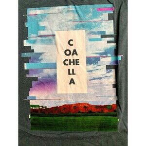 Coachella Music Festival Women's  Blue T Shirt, XS (Modified)